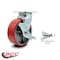 Service Caster 6 Inch Red Poly on Cast Iron Caster with Ball Bearing and Brake/Swivel Lock SCC SCC-30CS620-PUB-RS-TLB-BSL - alternate 4